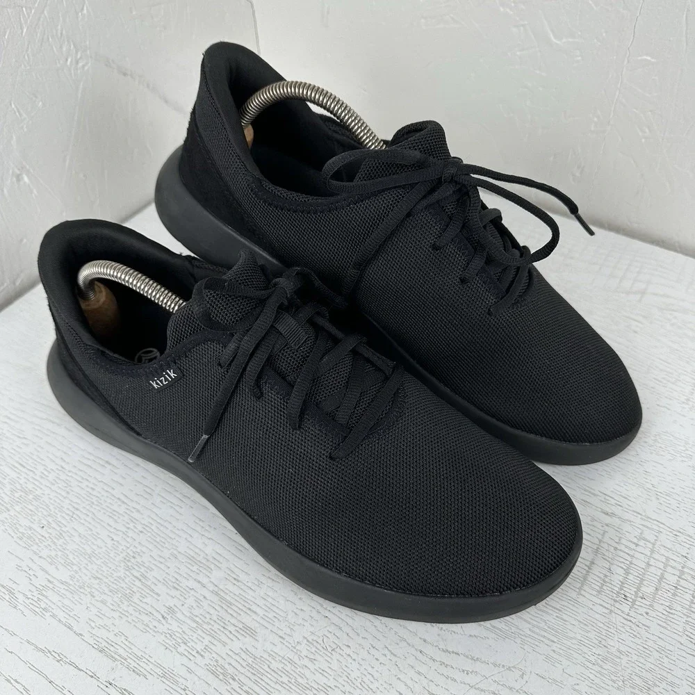 Kizik Madrid Men's 12 Eco Knit All Black Slip In‎ Hands Free Sneakers Shoes
